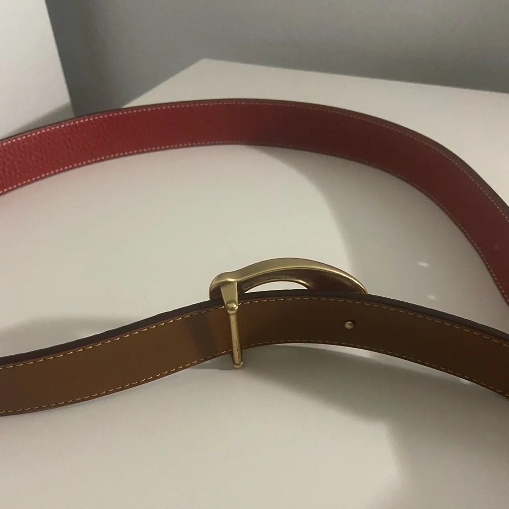Coach reversible C signature red/brown belt - Picture 7 of 9
